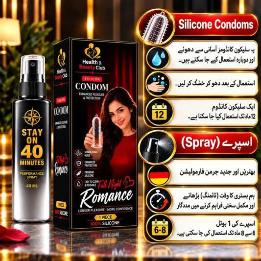 Stay On-40 Mints(Delay Spray+Silicone Condom)