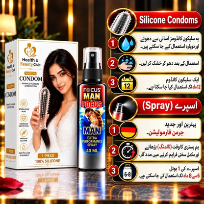 Man Focus(Delay Spray+Silicone Condom)