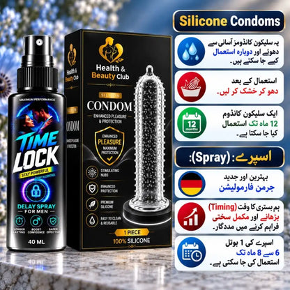 Time Lock(Delay Spray+Silicone Condom)