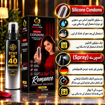 Stay On-40 Mints(Delay Spray+Silicone Condom)